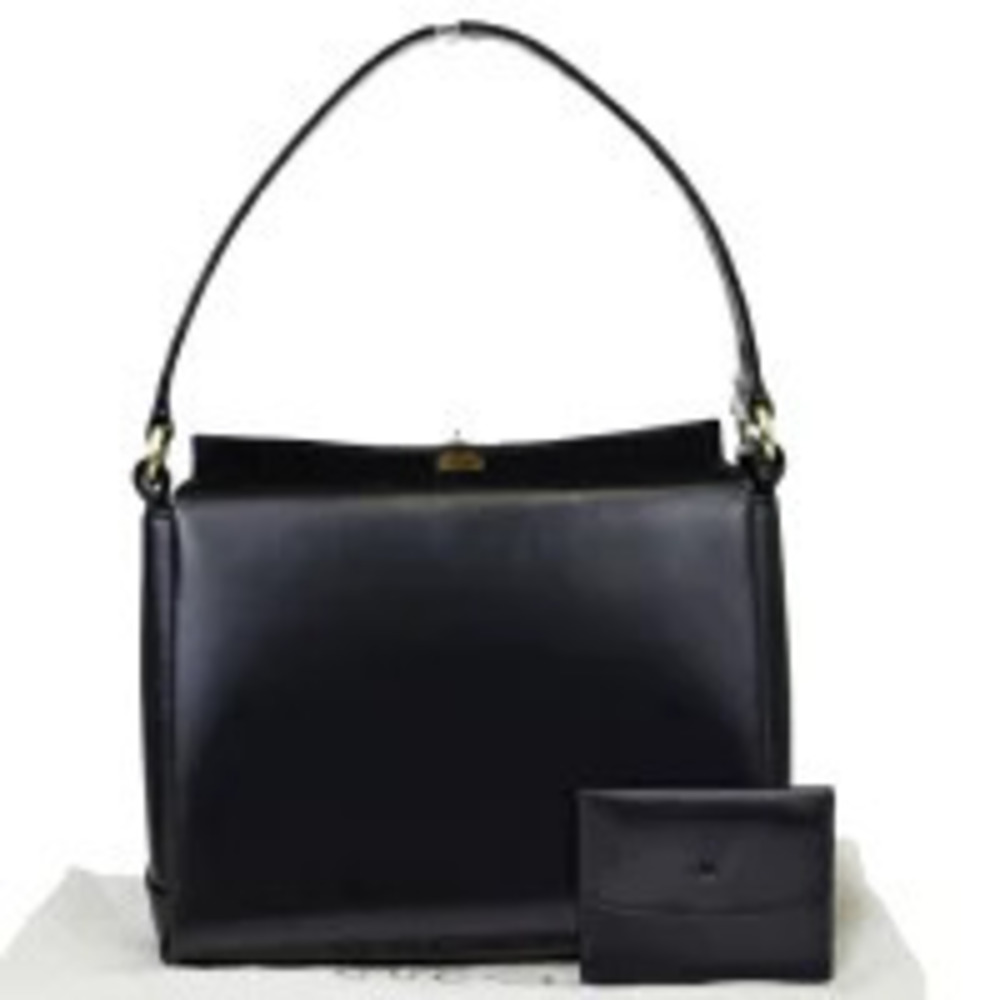 Gucci black leather handbag twistlock